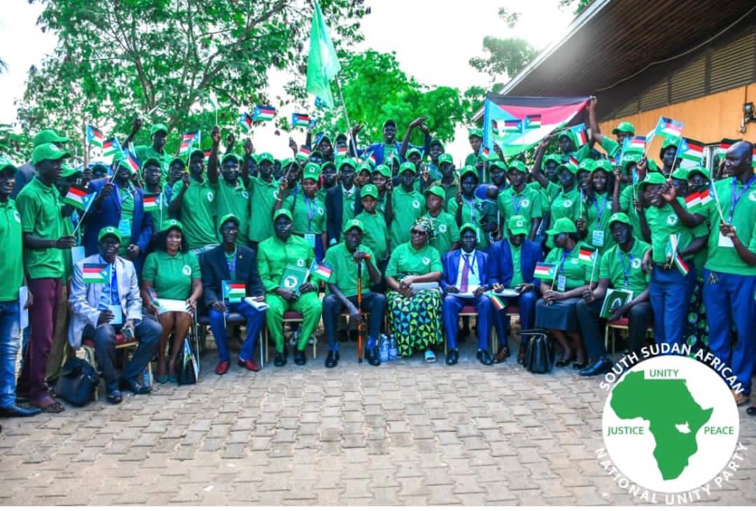 SSANU members gathered with flags